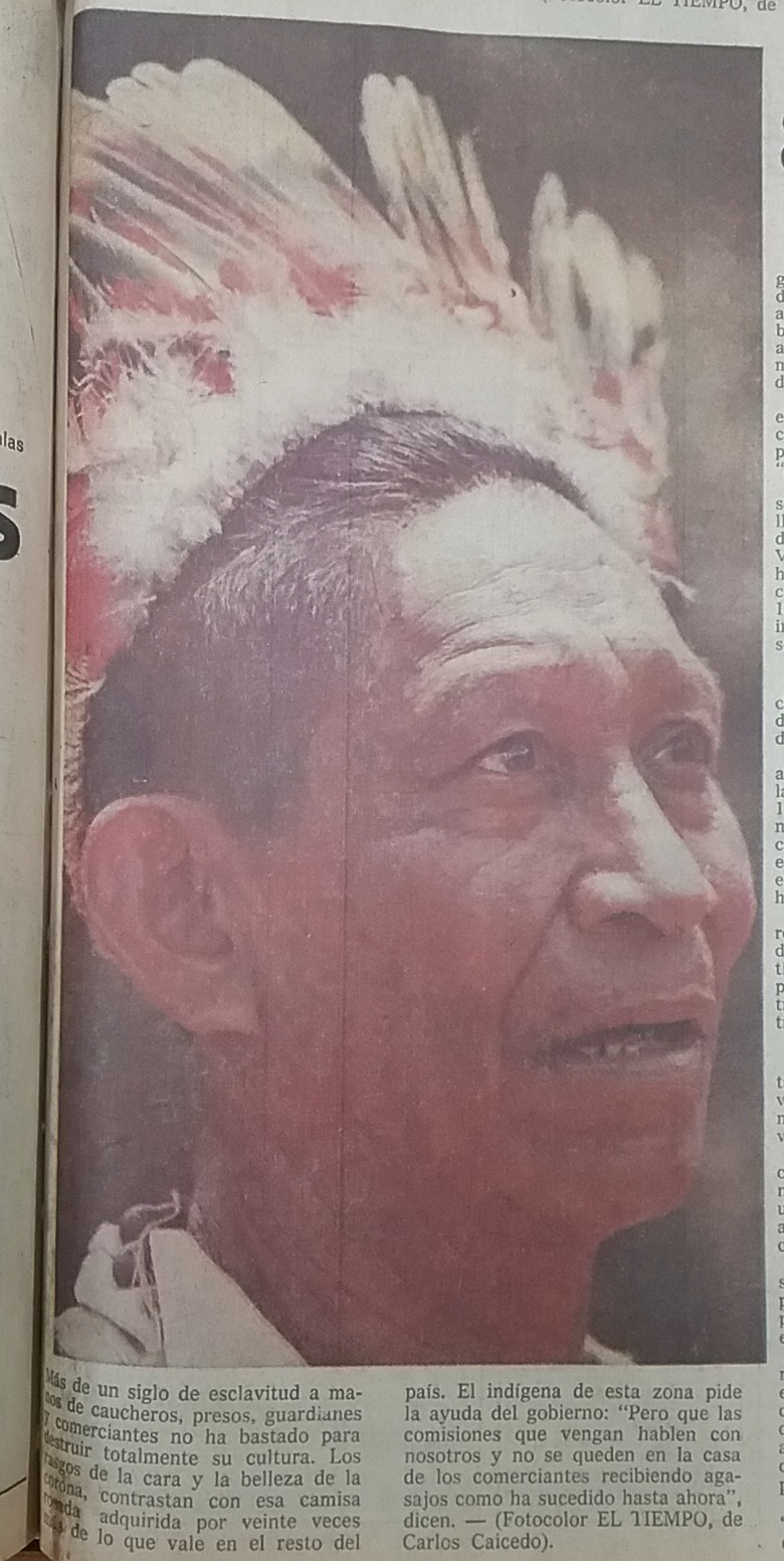 El Tiempo, 17 de noviembre de 1972, 1C. Detalles de las fotos a color de Carlos Caicedo y de la crónica “800 indios en compraventa” de Germán Castro Caycedo.